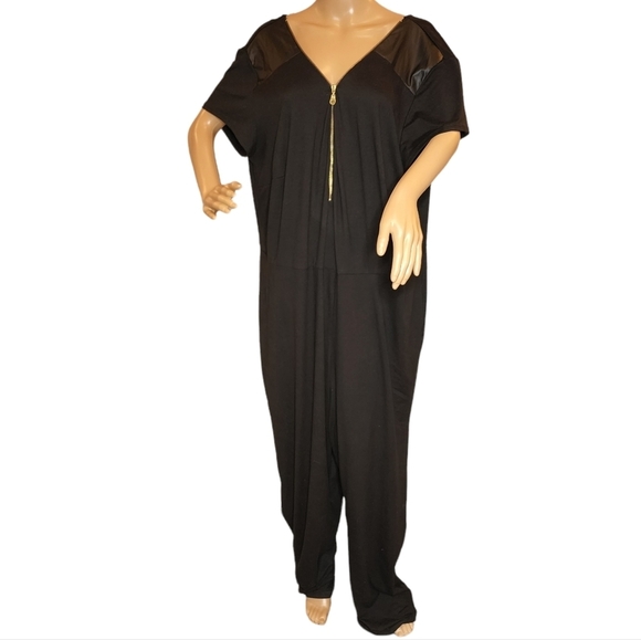 NWT Ashley Stewart Black Stretchy Jumper Short Sleeves Size 22/24 3X - Picture 2 of 13